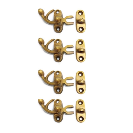 ,4 Nice tiny small polished box latch catches solid brass furniture antiques doors trinket 3 cm x 3 cm