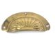 4 POLISHED shell shape watsonbrass 279 pulls handles antique solid brass vintage old replace drawer pressed brass light weight solid brass