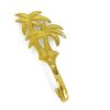 2 medium Palm tree HOOK 6 " long aged POLISHED solid 100% real heavy BRASS 15 cm long tropical old vintage style natural hand made heavy hanger screw