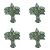 4 small aged green patina seaside beach bronze patina 2.1/2" palm tree knobs 6 cm small solid brass antiques vintage old style 60 mm