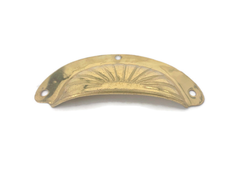 POLISHED shell shape watsonbrass 279 pulls handles antique solid brass vintage 