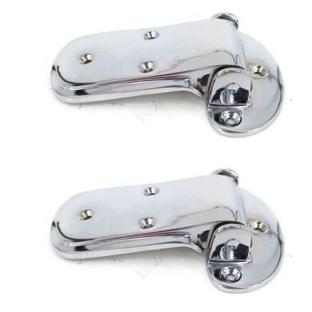 Rare ICE BOX 4 hinges CHROME antique style solid pure brass heavy offset 4" vintage hinges old aged style hand made 10cm