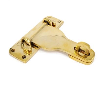 polished brass 5" Old latch vintage style house 12.5 cm BOX antiques box for padlock catch hasp DOOR Key heavy