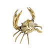 tiny small 10 cm MUD CRAB solid 100% brass polished brass claws claws blue swimmer 4 " old looking statue hand made