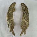 2 small ANGEL WING hollow solid 100 % hollow brass door PULL old style polished natural patina 9.1/2" house PULL handle wings hidden face fix