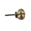4 small POLISHED heavy 1.1/2" inch wide pulls handles knob GARLIC SHAPE antique style solid pure brass vintage drawer knobs 36 mm kitchen antiques