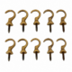 10 Solid Brass Cup Hooks Vintage Antique Style Small Dresser Wall Hooks 35mm Old Brass Hangers Handmade