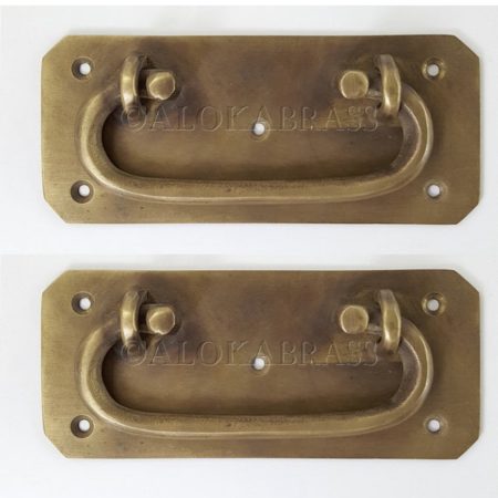 6 BOX6 inch pulls lift handles antique style watson 43A solid brass vintage old replace drawer door heavy