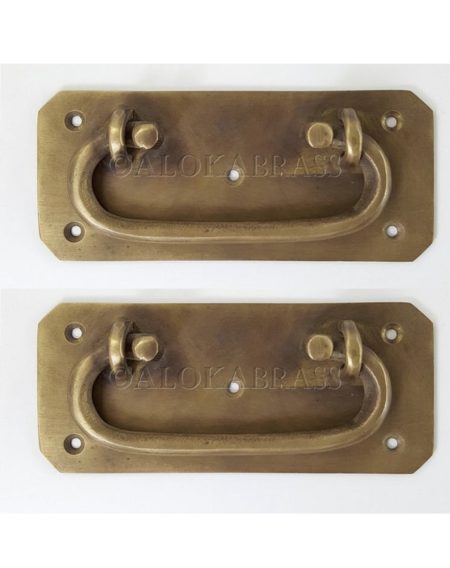 6 BOX6 inch pulls lift handles antique style watson 43A solid brass vintage old replace drawer door heavy