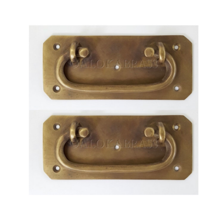 6 BOX6 inch pulls lift handles antique style watson 43A solid brass vintage old replace drawer door heavy