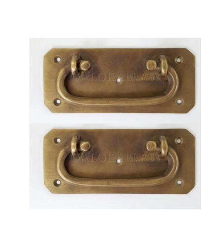 6 BOX6 inch pulls lift handles antique style watson 43A solid brass vintage old replace drawer door heavy