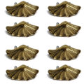 8 shell handles PULL aged solid Brass PULL knob kitchen cast 9cm screws 3.1/2" Bronze patina 2 screw holes (Copy)
