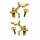 Pair of Solid Brass Mirror Fittings – Dressing Table Mirror Hinges – Recessed Deco Swivel Arms – 2.25" Antique Style Hardware