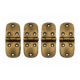 4 Small Heavy Solid Brass Hinges – 3" (75mm) Vintage Round-End Cabinet Hinges