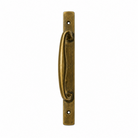 12 Solid Brass Barn Door Grab Handle Heavy Narrow Pull Handle Rustic Vintage Style 1 wide