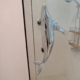 SHOWER DOOR GLASS mount Brass Magnificent whale shape 12 silver Brass Door Pull Handle Grab Old Style 30 cm amazing humpback
