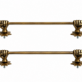 Set of 2 Solid Brass Fist Hand Towel Rails 15 Star Back Plate Vintage Antique Bathroom Towel Holders