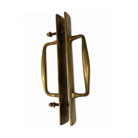 Solid Brass Shower Door Handle 12” Back to Back Pull 2” Wide Heavy Glass Door Grab Antique Brass Barn
