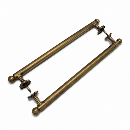 21 Antique Brass Door Pull Handle Back To Back Glass Door 46cm Centre Fix