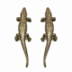 Set of 4 Crocodile Door Pull Handles Solid Brass 12" Alligator Door Handles Vintage Handmade