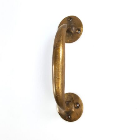 2 brass large heavy Old Style Oval Door Handle 7 " Asian Vintage Style Solid Brass ends Box 18cm Pulls