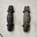 1 complete set ROSE pattern knob version CREMONE 110” inches long solid Rustic 2800 mm hand made brass Heavy French slide Bolt turn Old Style Door Flush slide espagnolette