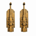 2 Solid Brass French Door Bolts – Heavy 6 Antique Style Slide Bolts – Vintage Cabinet & Door Hardware