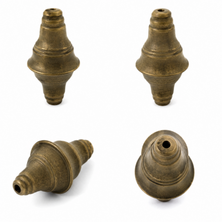4 Solid Brass Bed Spindles, Hollow Brass Spacers, Antique Bed Restoration Parts B11