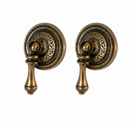 2 Tear Drop 44A Fancy Drawer Pulls – Solid Brass Heavy Cast Handles – 50 mm