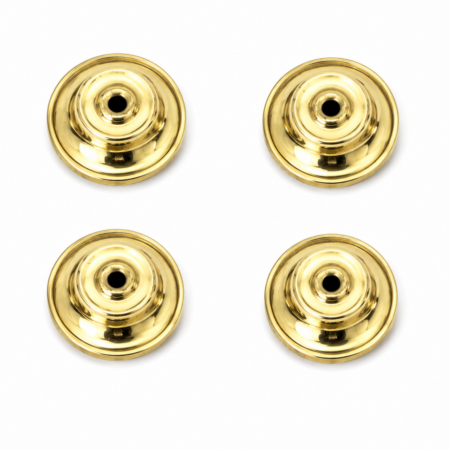 4 Watson 1.1/2" Brass Bed Spindle Spacer Ends for Porcelain Knobs, Hollow Brass Bed Parts