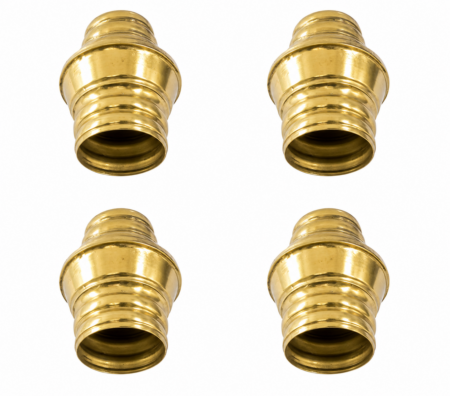4 x B14 medium Solid Brass Bed Post Sleeve Cover – 4.1/2" High Spun Brass Vintage Style 2" Opening