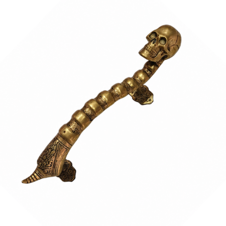 Large 19 Skull Door Pull Handle – Solid Brass (Hollow) – Handmade Gothic Antique Style