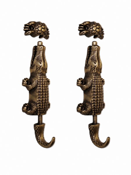 Solid Brass Crocodile Slide Bolt 6.25 Vintage Antique Door Latch Heavy Duty Lock