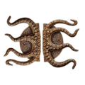 2x Small Octopus Brass Door Handle 11” Heavy Solid Brass Nautical Vintage Pull (pair)