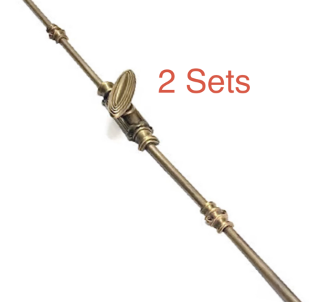 2 Sets Brass Cremone Bolts 110” Large Oval Knob Espagnolette French Door Slide Lock
