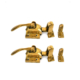2 Curly Handle Rare ICE BOX Catch Lever Solid Brass Large Offset Rebated Antique Style Hardware