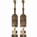 2 Heavy 12” French Style Solid Brass Flush Bolts Antique Bronze Patina Door Slide Locks
