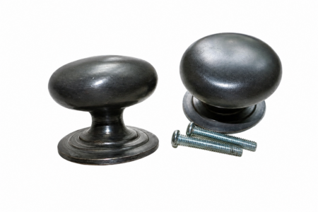2 SOLID BRASS KNOBS 1¼ 32mm – WATSON 237 – ANTIQUE VINTAGE STYLE