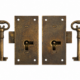2 Solid Brass Flush Cupboard Locks 76mm Antique Style Door Locks, Heavy Brass Cabinet Lock Set with 2 Keys, Vintage Furniture Hardware