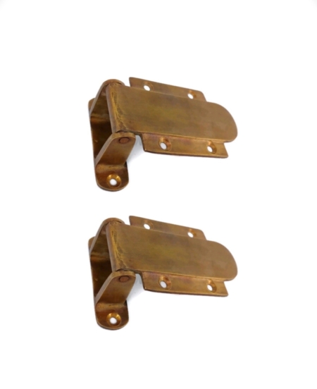 2 Rebated Rare ICE BOX Hinges Solid Pure Brass Heavy Offset 3.1/2" Antique Style Vintage Handmade Hinges 9 cm