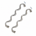 3 x Wavy 12 Solid Brass Cabinet Handles – Large Zig Zag D Pulls