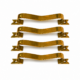 4 Solid Brass D Pull Handles 6" (150mm) – Heavy Ribbon Style Drawer Pulls – Vintage Kitchen Cabinet Hardware
