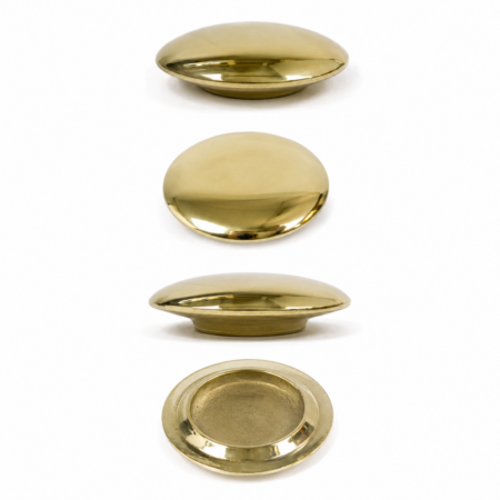4 Hollow Brass Dome Caps, Bed Knobs, Open End Ball Tops, 2" Brass Bed Finials