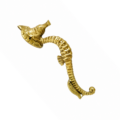 2 Cute Brass Small Seahorse Door Handles 8" Solid Brass Antique Coastal Beach Pull Handles