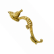 2 Cute Brass Small Seahorse Door Handles 8" Solid Brass Antique Coastal Beach Pull Handles