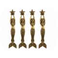 Large 15” Mermaid Door Pull Handle – Solid Brass Vintage Nautical Style – 38 cm
