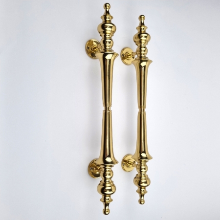 40 cm version large DOOR handle pulls pure 16" inch 100 % watson 733L solid hollow SPUN brass antique patina aged old style natural 40 cm