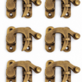 6 SETS – SOLID BRASS 2 VINTAGE BOX LATCHES SWING SLIDE CATCHES – HEAVY BRASS
