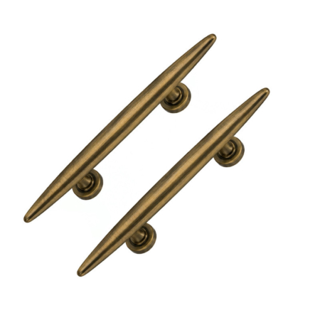 2 Heavy Brass Torpedo D Pull Door Handles 8 Vintage Pointed Grab Handles 20cm