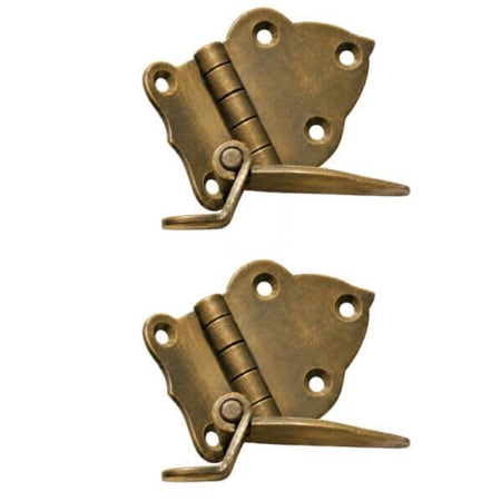 4 Vintage Solid Brass Offset Cabinet Hinges – Watson 5016P, 55 × 38 mm